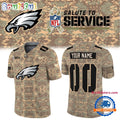 Philadelphia Eagles NFL Salute To Service 2026 Custom Name & Number New Football Jersey