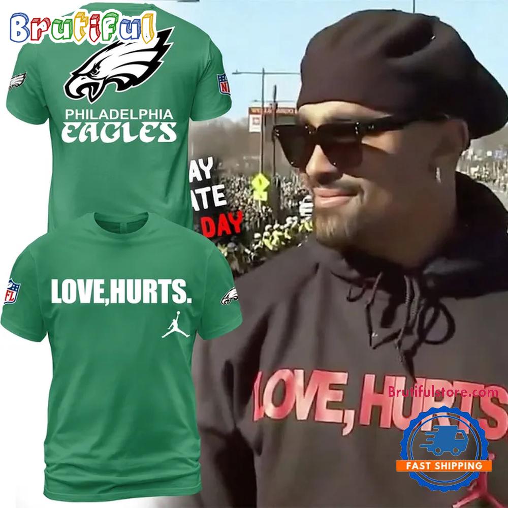 Philadelphia Eagles NFL x Love Hurts 2025 Champions Green T Shirts