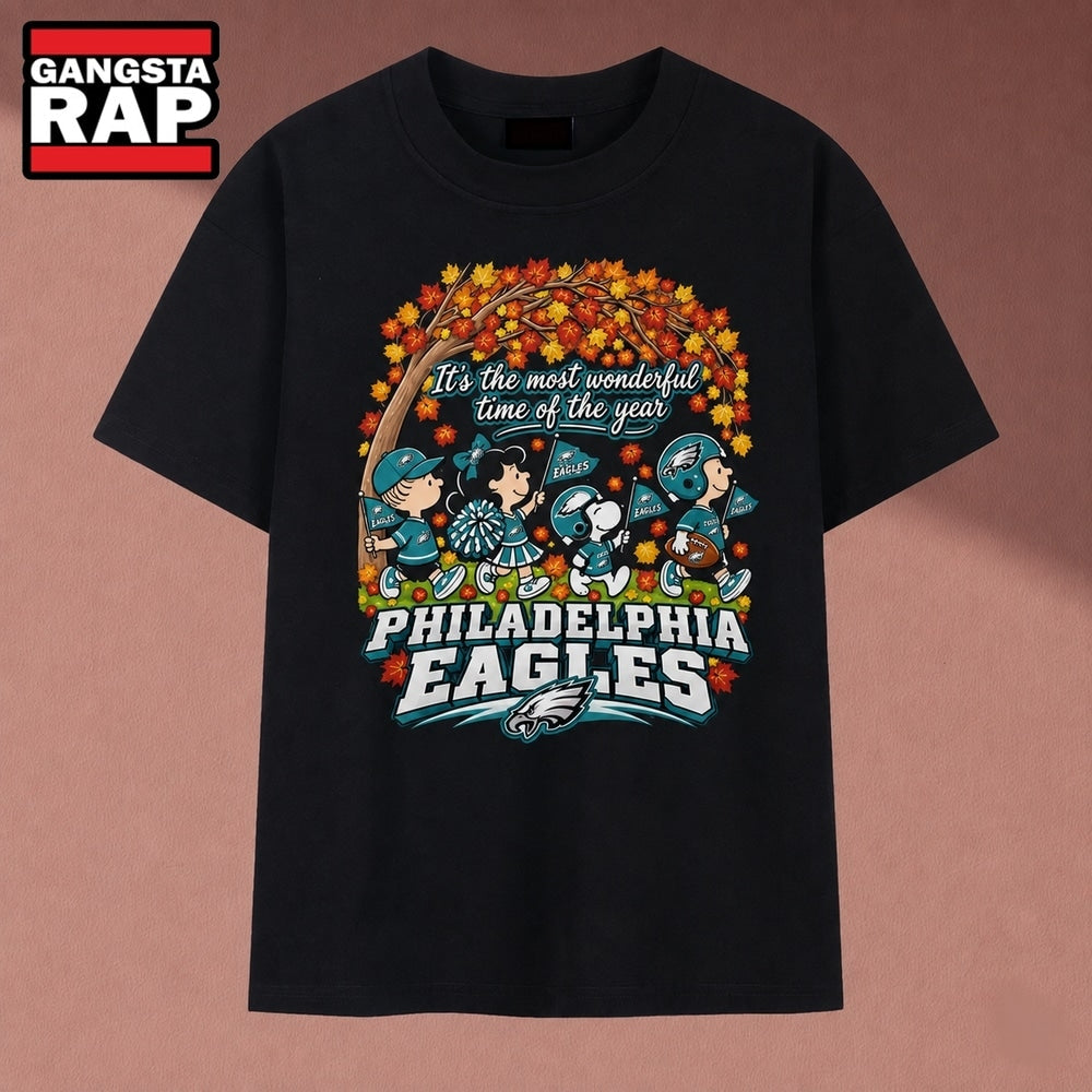 Philadelphia Eagles Peanuts Gang Most Wonderful Time Of The Year T Shirt, Music 2D Shirt