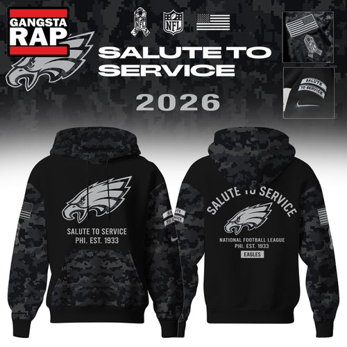 Philadelphia Eagles Salute to Service Camo 2026 Black Hoodie