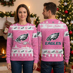 Philadelphia Eagles Santa Sleigh Pink Ugly Christmas Sweater
