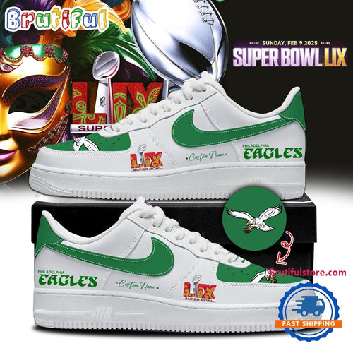 Philadelphia Eagles Super Bowl LIX Green Air Force 1 Shoes Sneaker