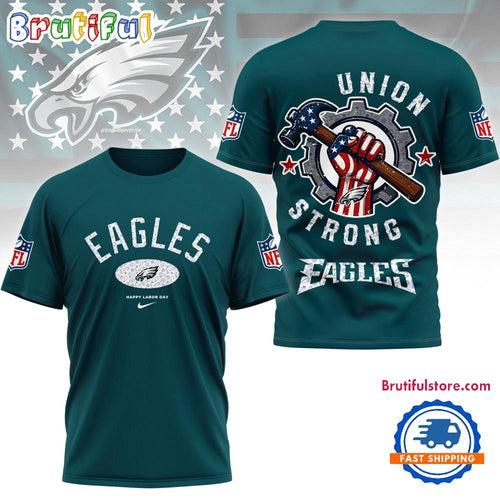 Philadelphia Eagles Union Strong Labor Day All Over Print Shirt