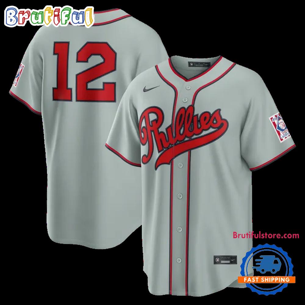 Philadelphia Phillies Kyle Schwarber Gray 2026 Field of Dreams Stadium Baseball Jersey