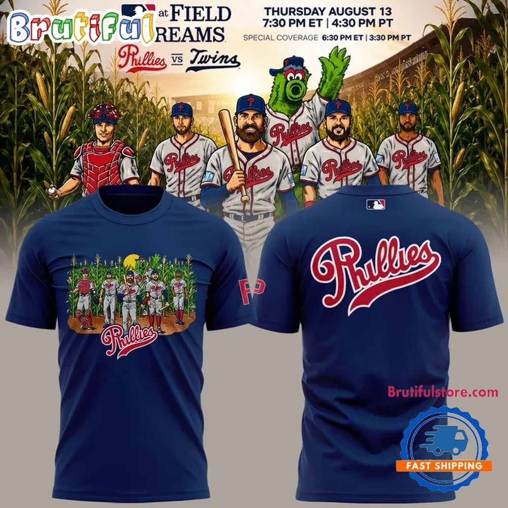 Philadelphia Phillies MLB at Field of Dreams 2026 Blue T Shirt