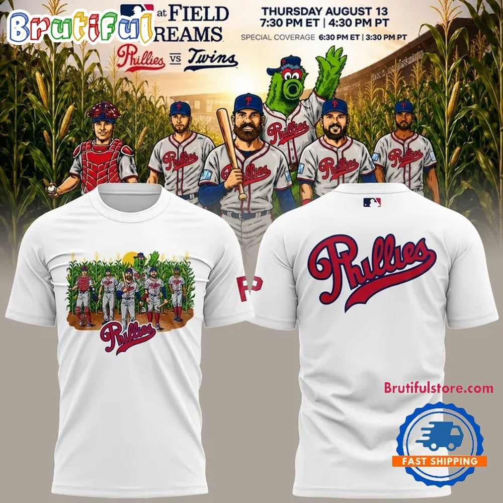 Philadelphia Phillies MLB at Field of Dreams 2026 White T Shirt