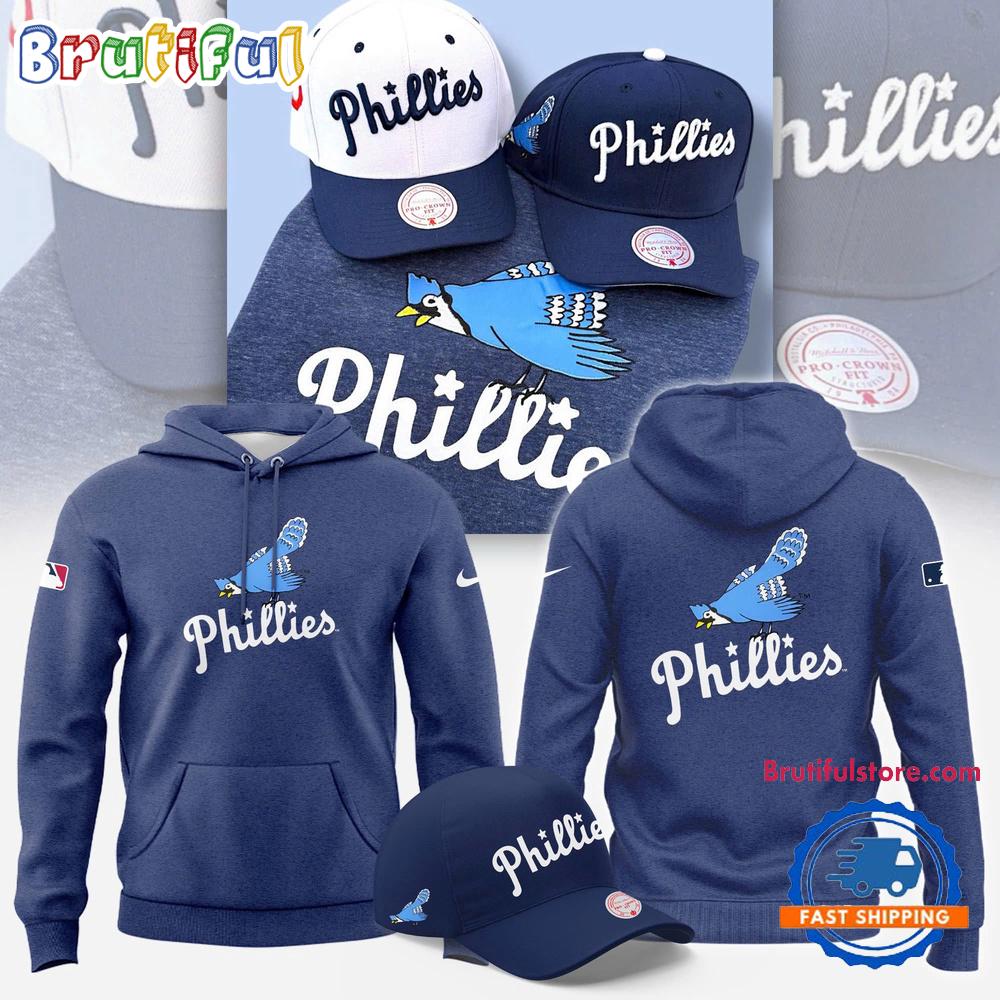 Philadelphia Phillies Navy Blue Jay Logo 40’s Hoodie Shirt