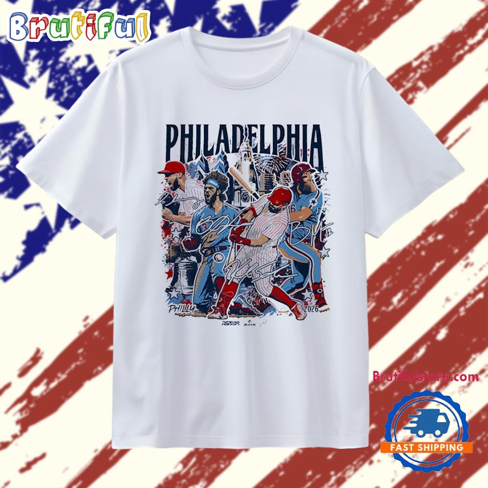 Philadelphia Phillies players Signature T Shirt