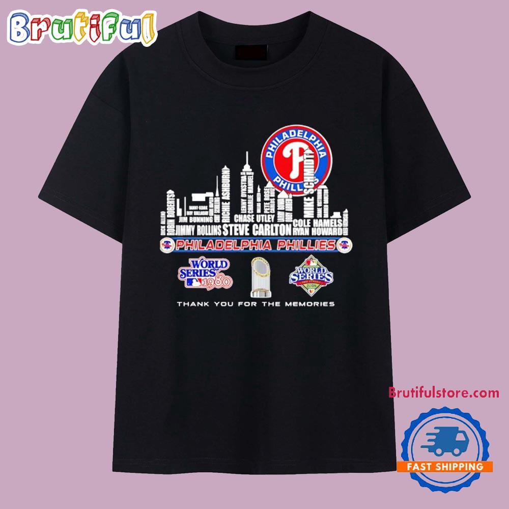 Philadelphia Phillies Thank You for the Memories Skyline City Players Names T Shirt