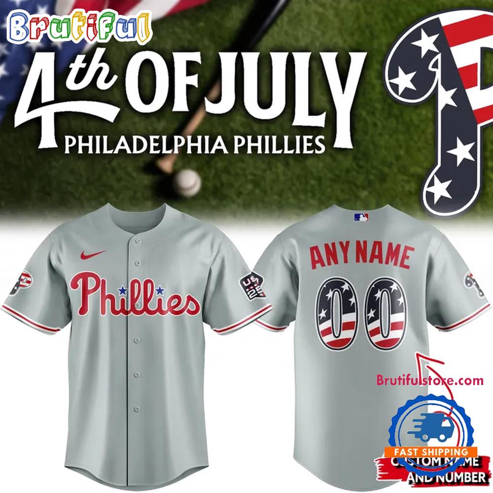 Philadelphia Phillies USA 250 Fourth of July Road Stadium Baseball Jersey