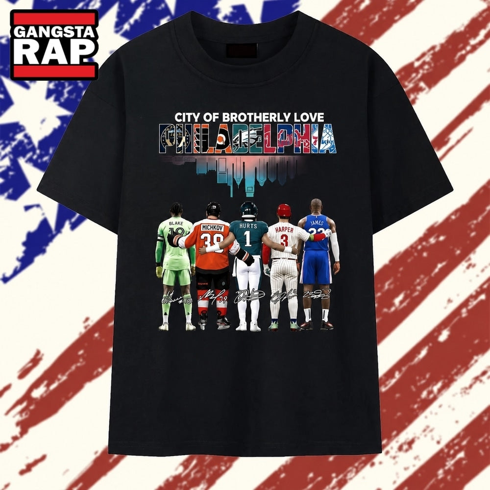Philadelphia Sports Teams Union Flyers Eagles Phillies 76ers Graphic T Shirt