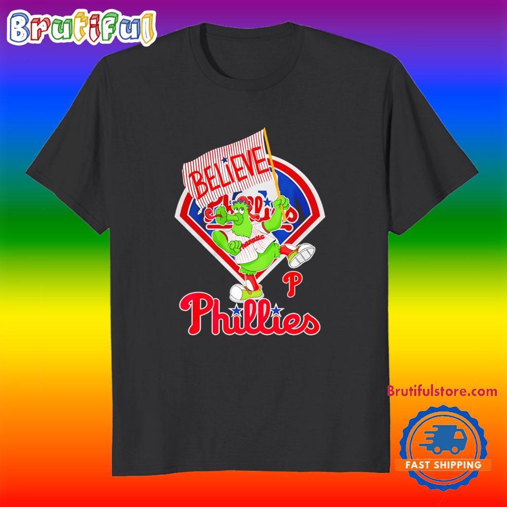 Phillie Phanatic Philadelphia Phillies Believe Flag T Shirt
