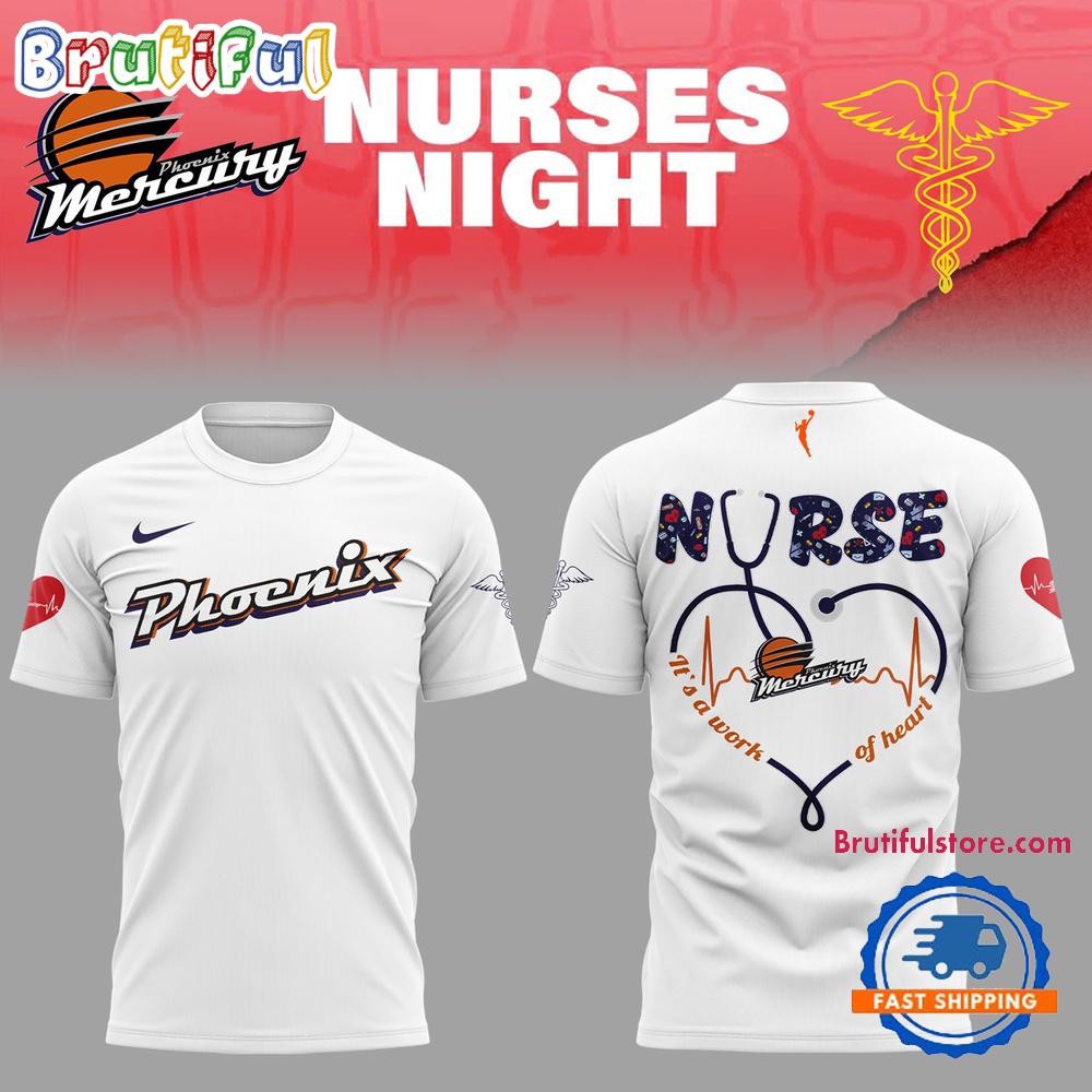 Phoenix Mercury Nurses 2025 Limited Edition White Hoodie T-Shirt