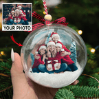 Custom Photo Christmas Bauble Tree Decoration - Personalized Ball Ornament - Gifts Idea for Family, for Her, Him
