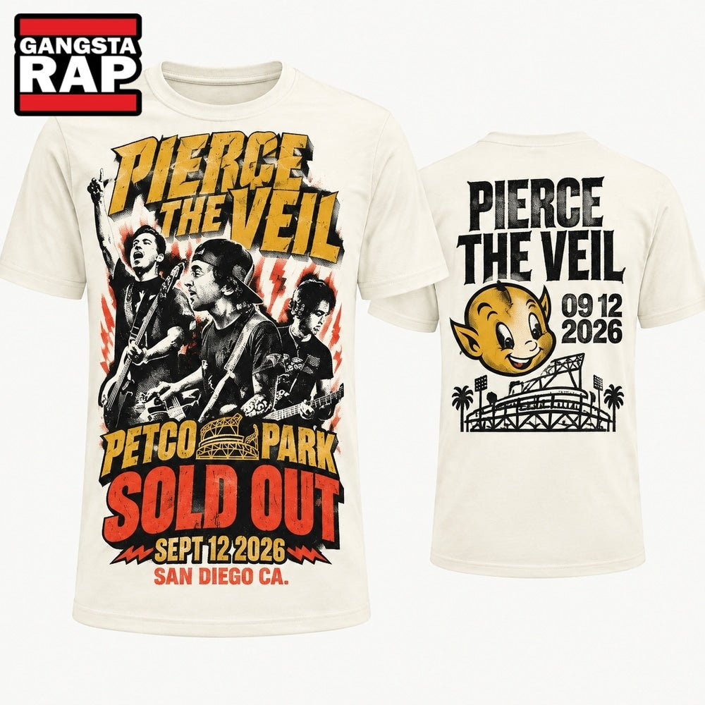 Pierce The Veil x San Diego Padres Petco Park I Can’t Hear You Tour White 3D Shirt