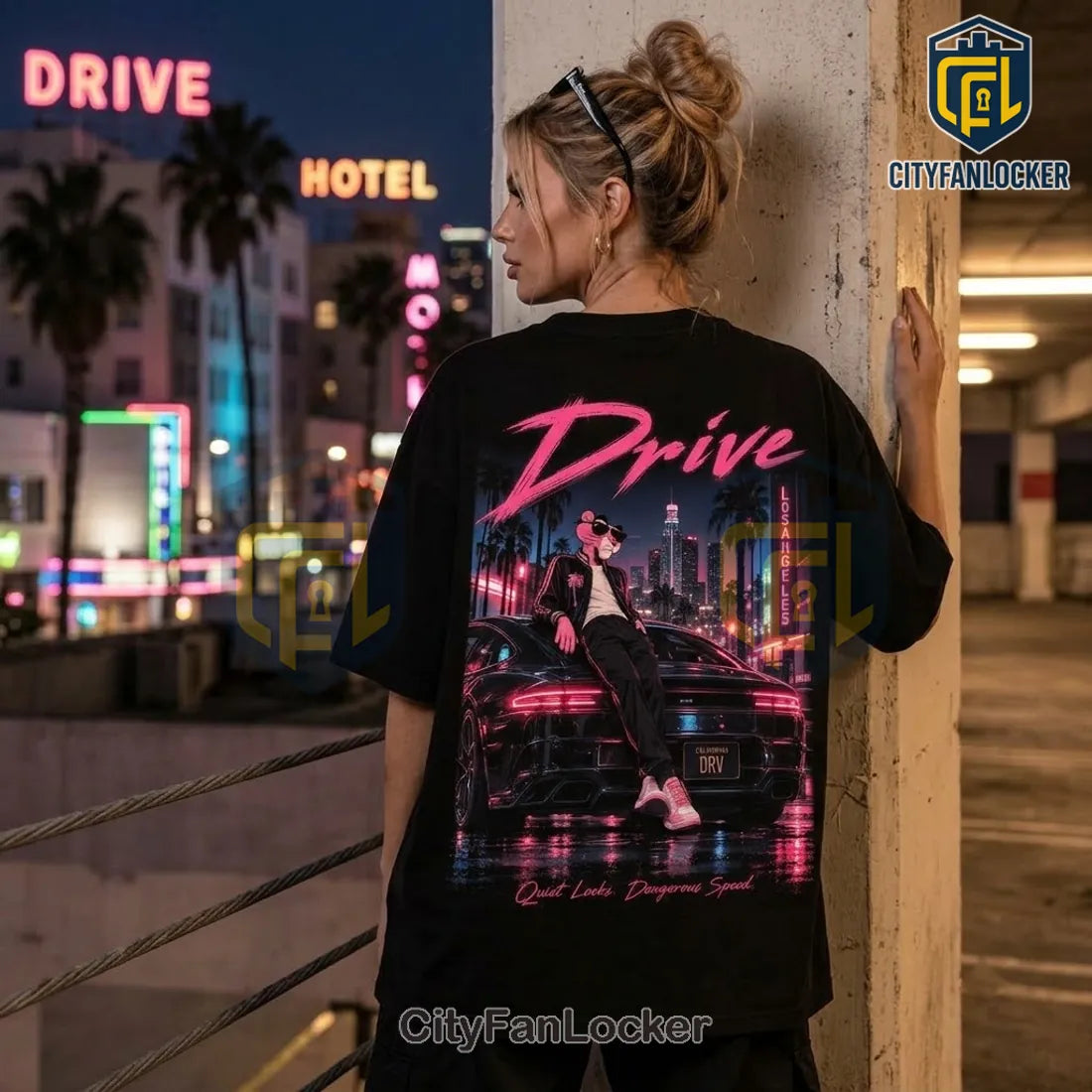 Pink Panther Retrowave Los Angeles T-Shirt