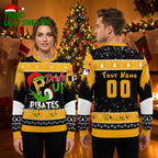Pirates Grinch Drink Up Custom Name And Number Ugly Christmas Sweater
