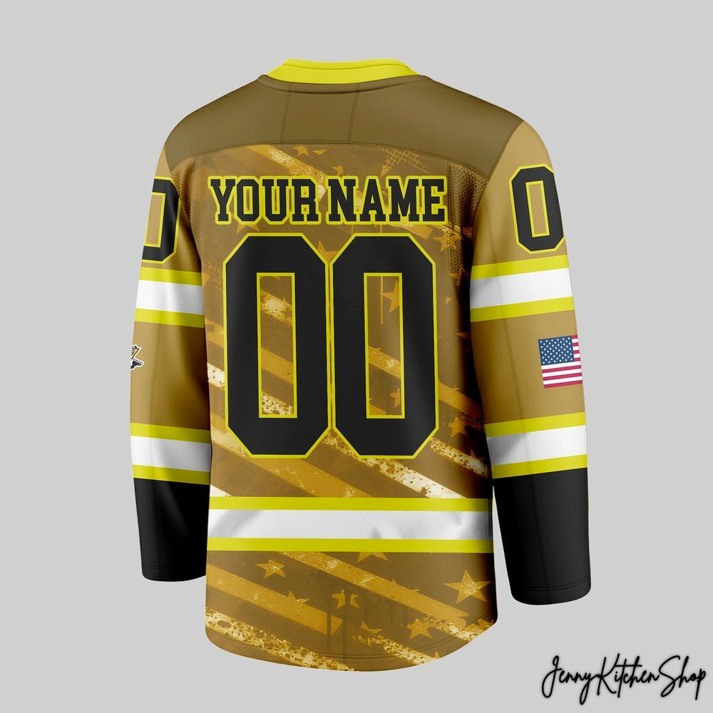 Pittsburgh Penguins Fire Dept Personalized Hockey Jersey