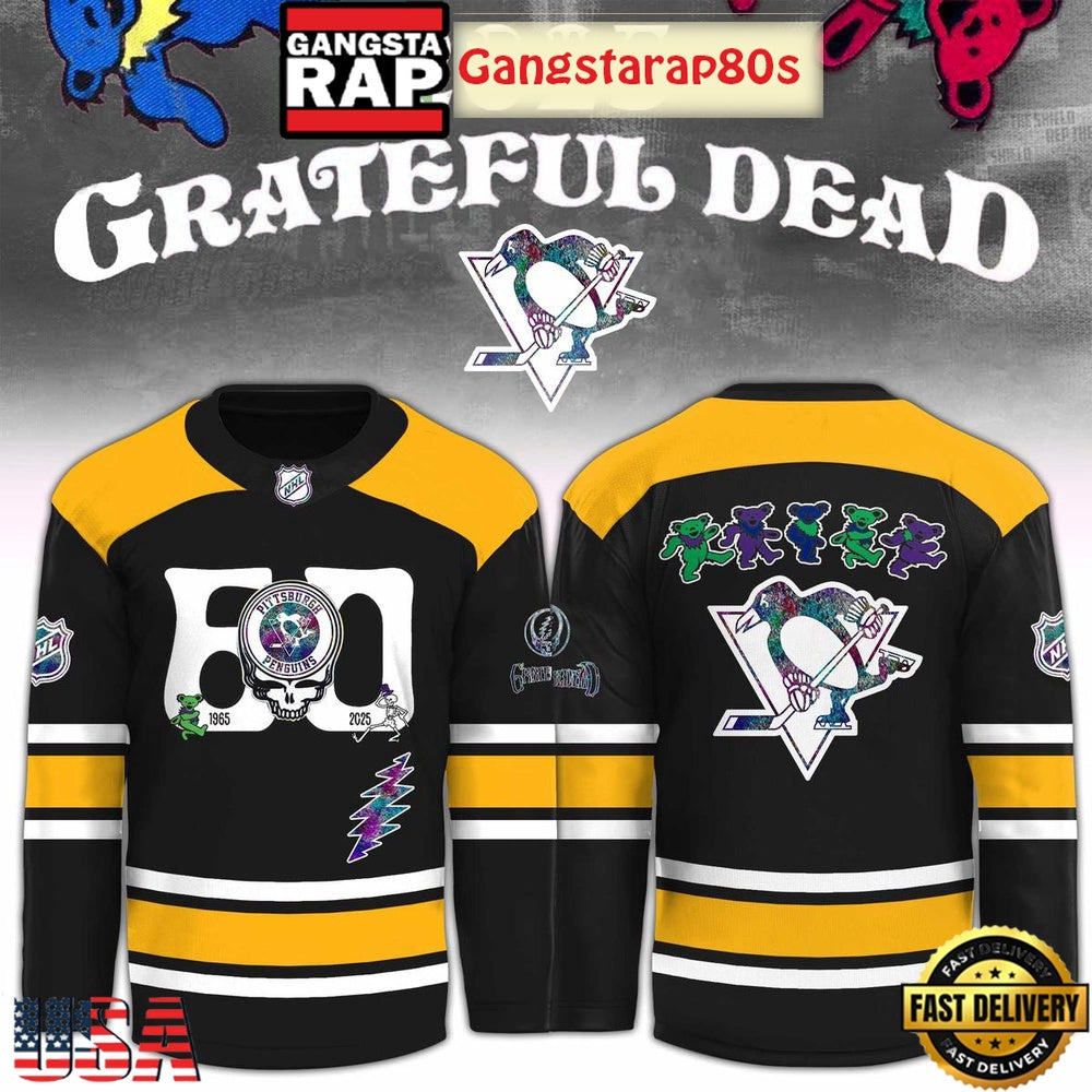 Pittsburgh Penguins x Grateful Dead 60 Years Special Edition Hockey Jersey