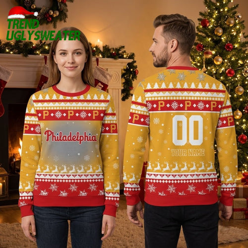 Pittsburgh Pirates Custom Name And Number Baseball Ugly Christmas Sweater