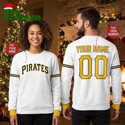 Pittsburgh Pirates Custom Name And Number Ugly Christmas Sweater