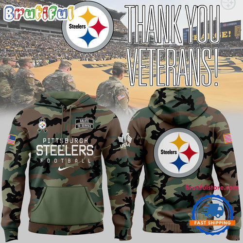 Pittsburgh Steelers 2024 NFL Veterans Military Appreciation Hoodie T-Shirt