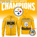 Pittsburgh Steelers 2025 AFC North Division Champions Been There Won That Yellow Hoodie Shirt
