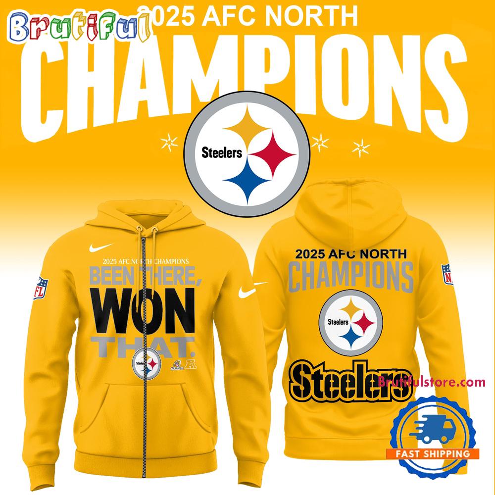 Pittsburgh Steelers 2025 AFC North Division Champions Been There Won That Yellow Hoodie Shirt