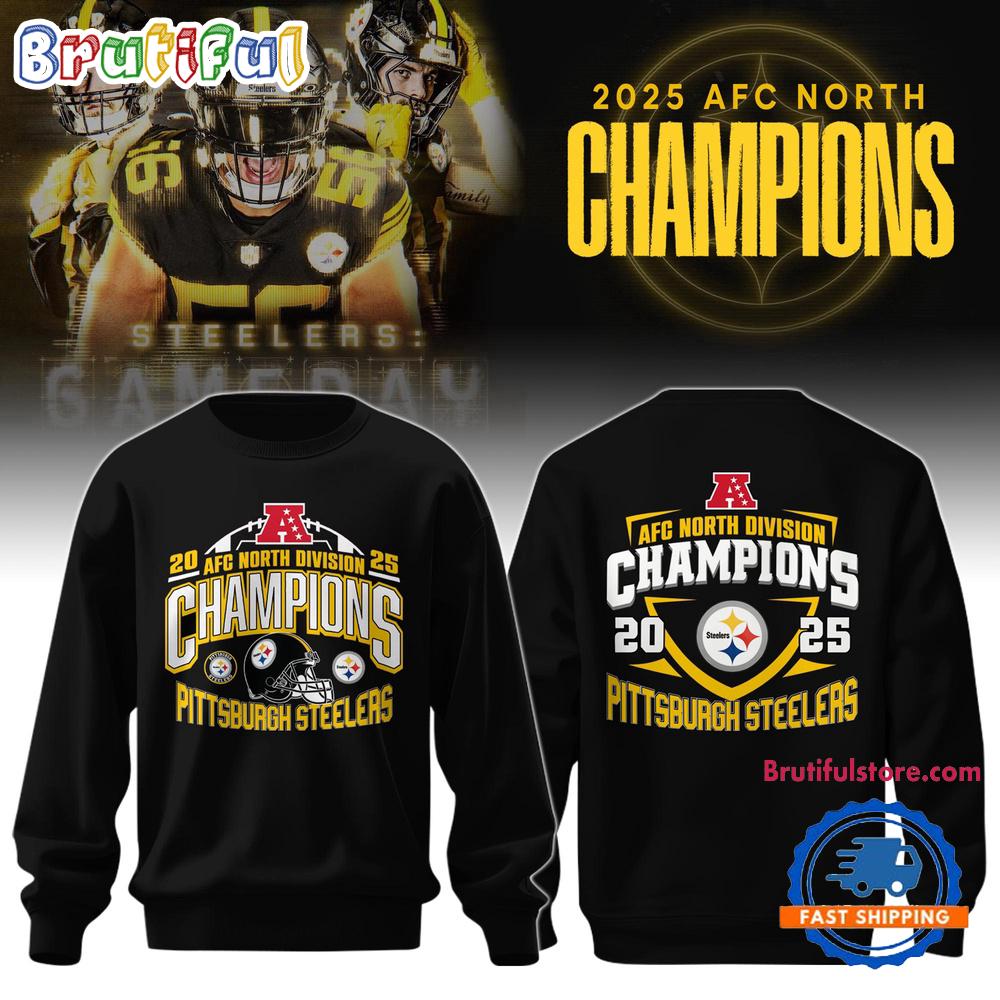 Pittsburgh Steelers 2025-26 AFC North Champions Limited Edition Classic Hoodie T-Shirt