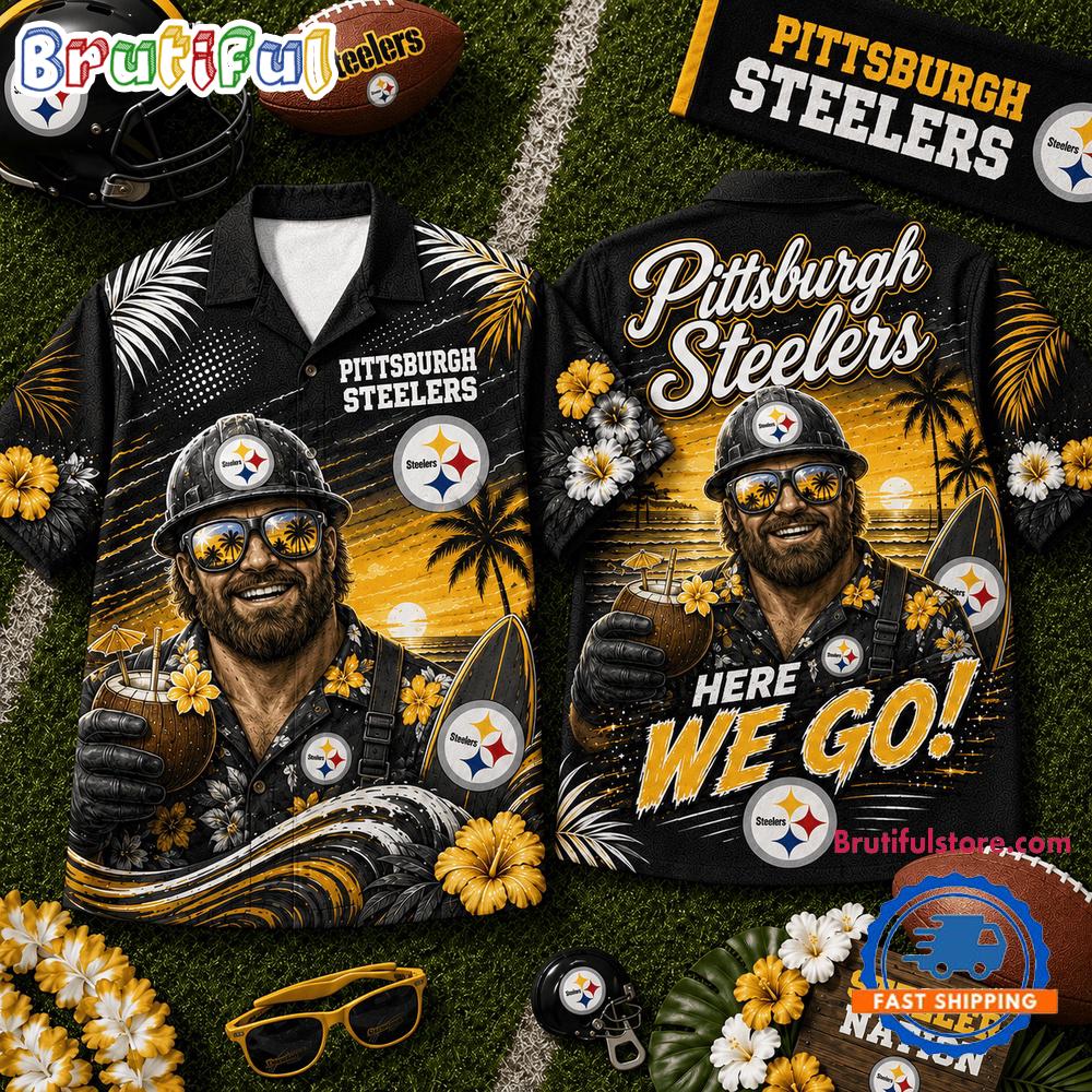 Pittsburgh Steelers 2026 NFL Mascot Beach Vibes Summer Hawaiian Shirt