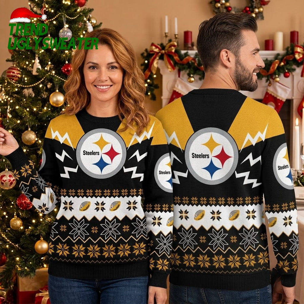 Pittsburgh Steelers Classic Logo Ugly Christmas Sweater