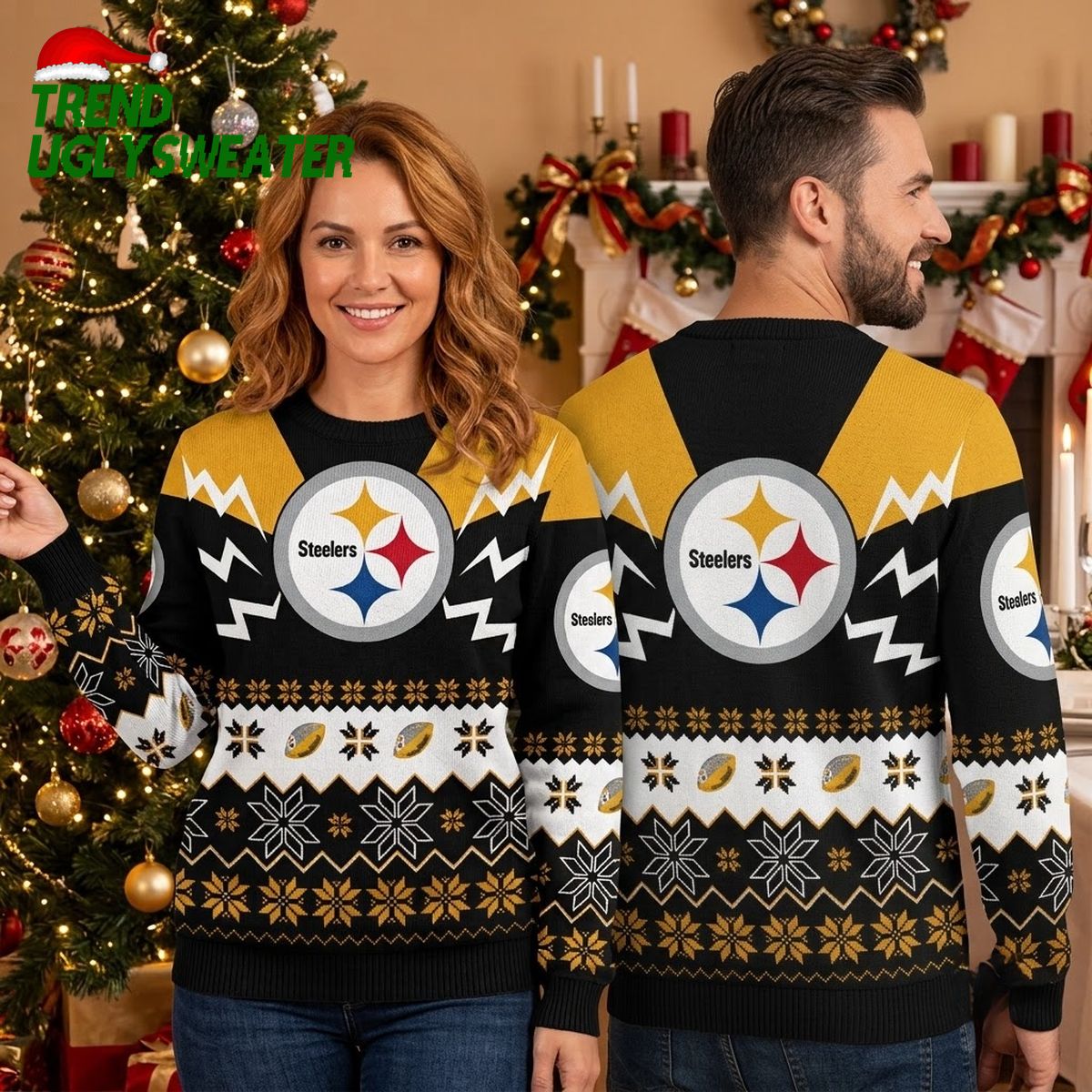 Pittsburgh Steelers Classic Logo Ugly Christmas Sweater