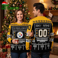Pittsburgh Steelers Custom Name And Number Ugly Christmas Sweater