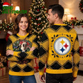 Pittsburgh Steelers Dog In Christmas Wreath Ugly Christmas Sweater
