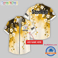 Pittsburgh Steelers Flower Pattern Trendy Summer Button Hawaii Shirt