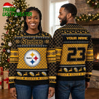 Pittsburgh Steelers Gucci Pattern Ugly Christmas Sweater
