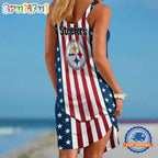 Pittsburgh Steelers In My Veins USA In My Heart Independence Day Women’s Summer Beach Sling Dress