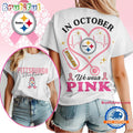 Pittsburgh Steelers In October We Wear Pink Vintage T Shirt