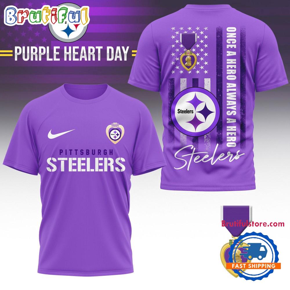 Pittsburgh Steelers National Purple Heart Day Limited Edition 3D Shirt