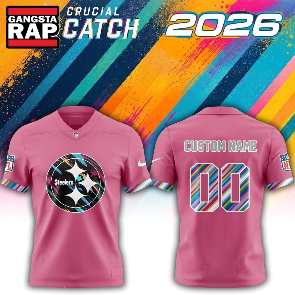 Pittsburgh Steelers NFL 2026 Crucial Catch Limited Edition Pink Football Jersey