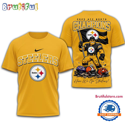 Pittsburgh Steelers NFL AFC North Champions Mascot 3D Shirt