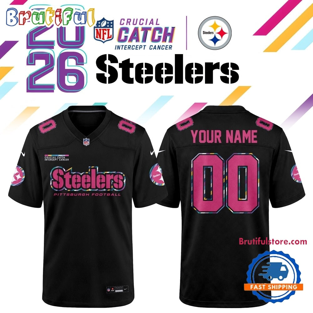 Pittsburgh Steelers NFL Crucial Catch 2026 Black Limited Edition Football Jersey