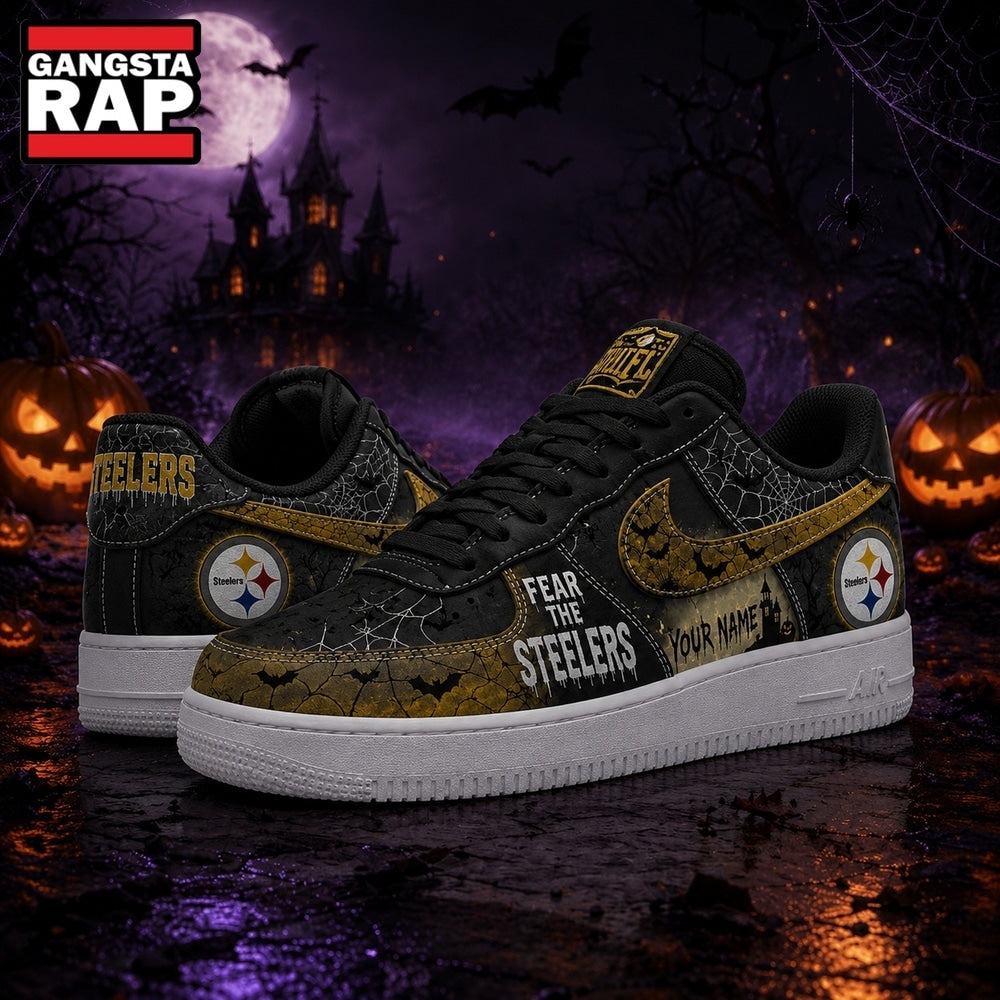 Pittsburgh Steelers NFL Fear The Team Halloween Air Force 1 Shoes Sneakers