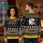 Pittsburgh Steelers Rushing Player Ugly Christmas Sweater Design
