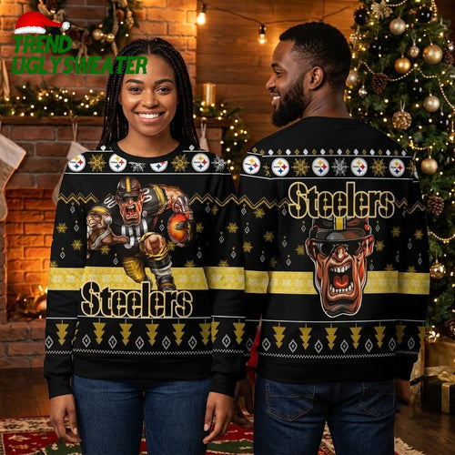 Pittsburgh Steelers Rushing Player Ugly Christmas Sweater