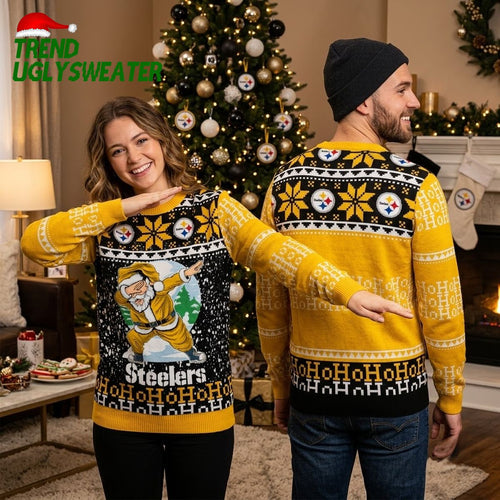 Pittsburgh Steelers Santa Claus Dabbing Ugly Christmas Sweater