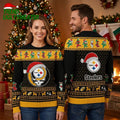 Pittsburgh Steelers Skull Santa Hat Ugly Christmas Sweater