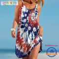 Pittsburgh Steelers Tie Dye Independence Day Women’s Summer Beach Sling Dress