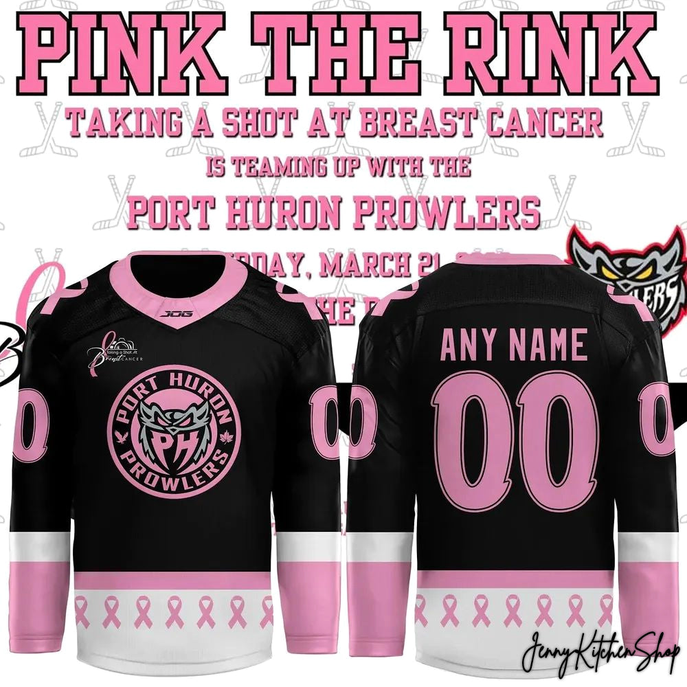 Port Huron Prowlers Pink The Rink 2026 Hockey Jersey