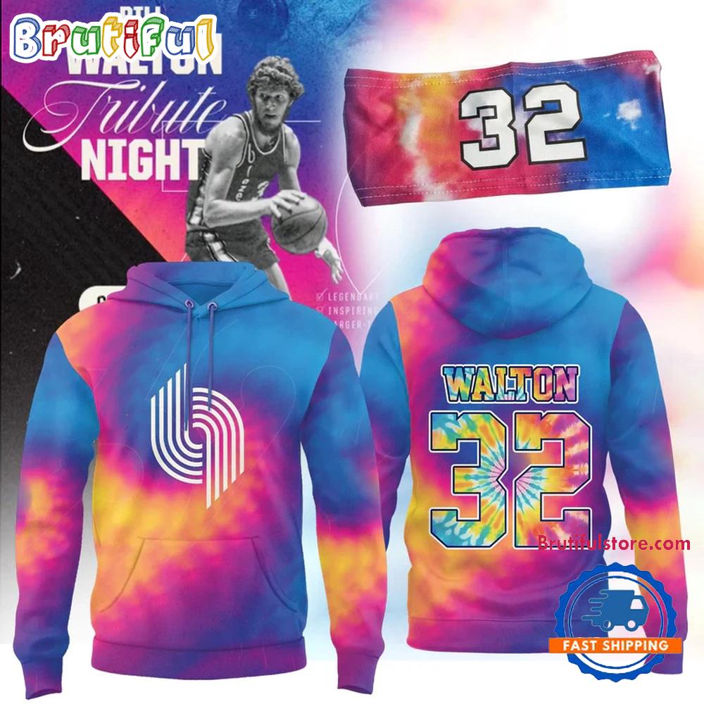 Portland Trail Blazers Bill Walton Tribute 2025 All Over Printed Hoodie T-Shirt
